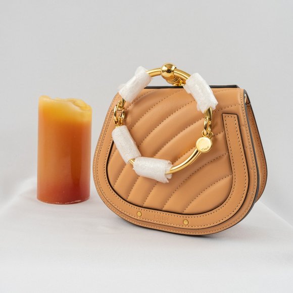 Chloe small Nile quilted gold bracelet bag NWT - Picture 1 of 8